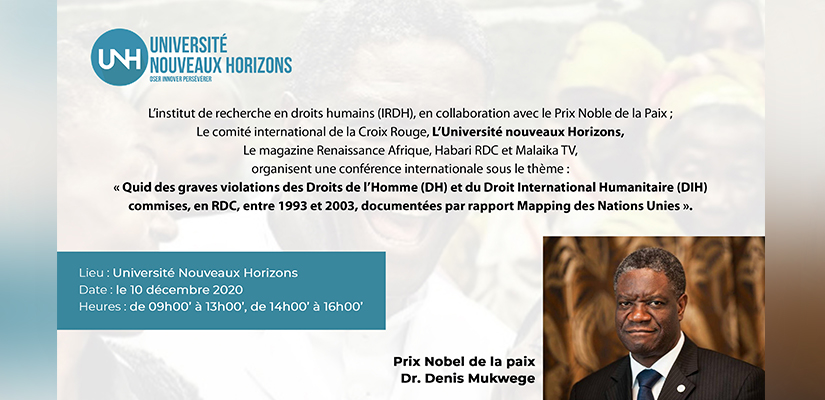 Conférence sur le thème de « Quid des graves violations des Droits de l’Homme (DH)et du Droit International Humanitaire (DIH) commises en RDC, entre 1993 et 2003,documentées par le rapport Mapping des Nations Unies